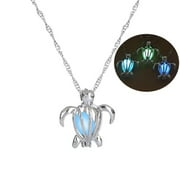 Jiaroswwei Women Necklace Glowing Turtle Shape Ladies Delicate Bright Luster Necklace Jewelry Gifts